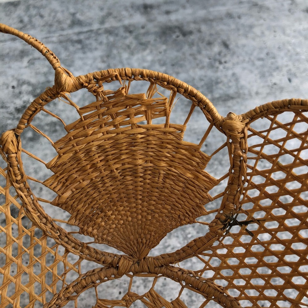 Victorian Ornate Woven Wicker Basket - Picture 3 of 5